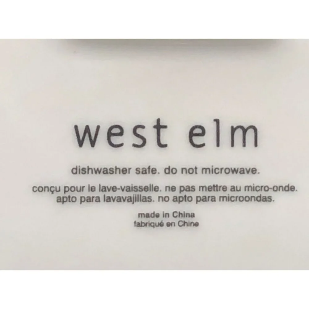 Set Of 4 West Elm Silver & White Ceramic Appetizer/Salad Plates 6